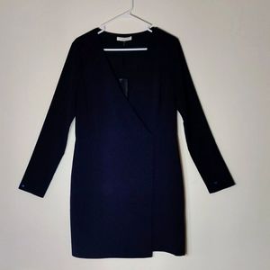 Halston Blue navy dress 3/4 sleeve